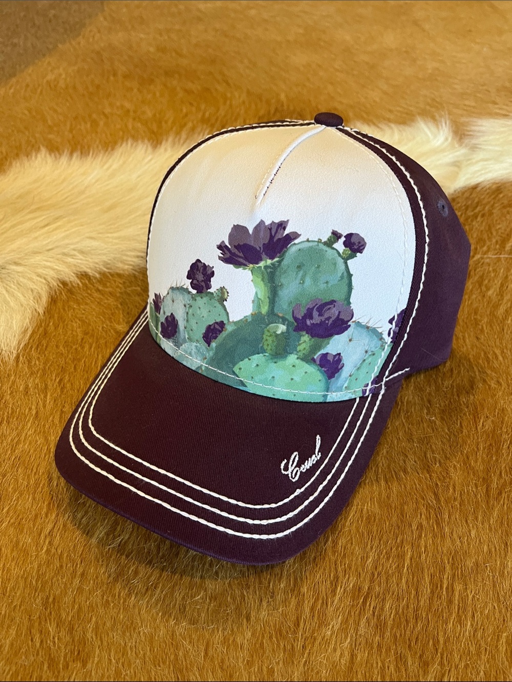 Purple Cactus Print Trucker Hat